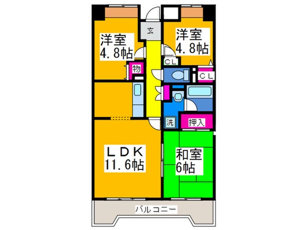 グランデージ住之江の物件間取画像